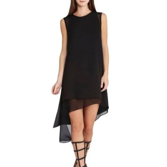 BCBGMAXAZRIA DRESSE black silk dress with a transparent layer, size S/P - Picture 1 of 13